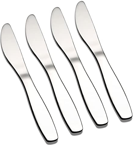 VANRA Premium 18/8 Stainless Steel Children Cutlery Set 6.6-inch Kids Dinner Knives Set 4 Pieces Silverware Flatware Utensil Set for Home School (4 Knives)