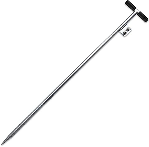 5/8 Ground Rod - 32 Long Insulated T-Handle Grounding Stake Galvanized Earthing Rod Electrode, Great for Lightning Protection,Electric Fences,Antennas,Instruments,Generator,Other Grounding Needs