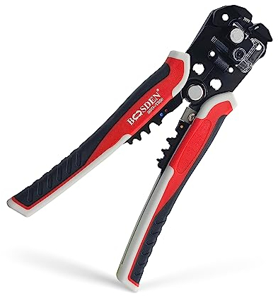 BOOSDEN Pinza Spelafili Automatica, Spelacavi Multifunzione,3 in 1 Pinza Spelacavi, Pinza Spelafili ElettricistaSpellafili con Diametro di 0.2-6mm²/24-10 AWG