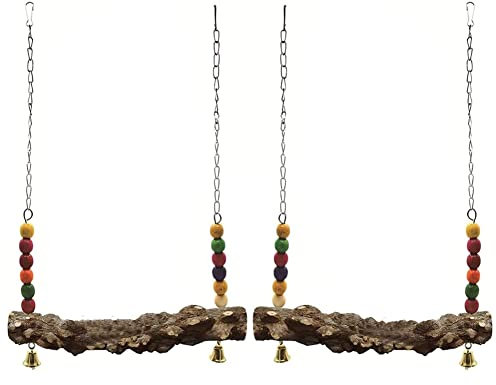 Wisboey 2Er-Pack HüHnerschaukel, Naturholz-Schaukelspielzeug, HolzstäNder für KüKen, Sicheres HüHnerstall-ZubehöR für VöGel, Papageien