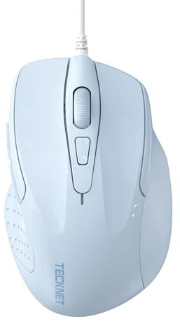 TECKNET USB Wired Mouse, 6400 DPI Mice 4 Adjustable DPI with 6-Button Corded, Optical Computer Mouse with Ergonomic Design for Laptop, Chromebook, PC, Desktop, Mac, Notebook