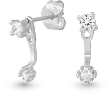 UNIQA Jewels - 925 Sterling Silber Damenohrringe, Sicherheitsnadel-Ohrringe, 18K Gold und Rhodium Plattiert, Hypoallergene Cubic Zirkonia Stein-Ohrringe