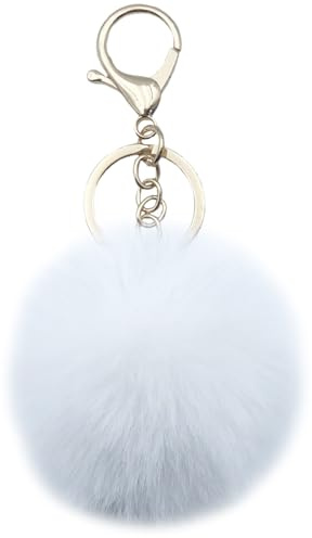 Xsclpomddy Pom Pom Schlüsselbund künstliche weiche Kaninchenhaar Taschenanhänger Ball Schlüsselanhänger für Handtasche Auto Anhänger Dekoration