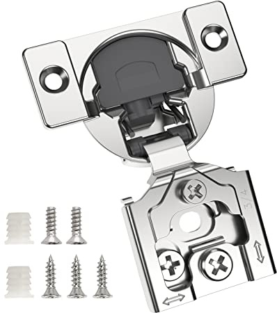 Chibery 6 Pack 3/4 Overlay 3D Soft Close Concealed Hinge for Face Frame Door, Self Closing Hidden Satin Nickel, 105° Open Angle Concealed Stainless Steel Hinges for Kitchen Cabinet Door