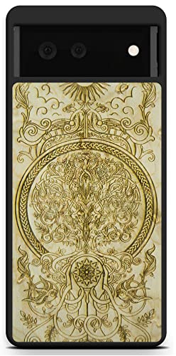 MMORE Coque de protection en bois compatible avec iPhone, Samsung, Google Pixel – Protection complète, durable, testée contre les chutes (arbre de vie, Google Pixel 6A)