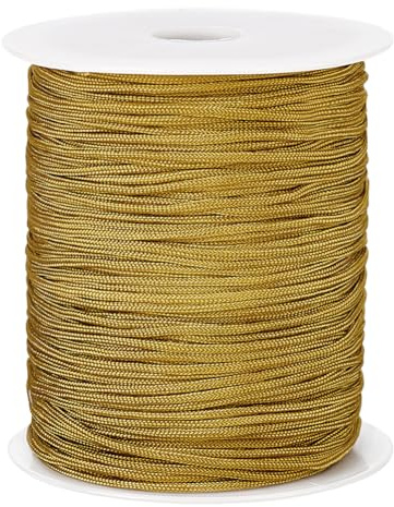 PH PandaHall 100 Yards Nylon Thread, 2mm Nylon Cord Chinese Knotting Cord Beading Braided Thread String for Woven Macrame Friendship Bracelets Necklaces Jewellery Crafts Making, Olive Green Color