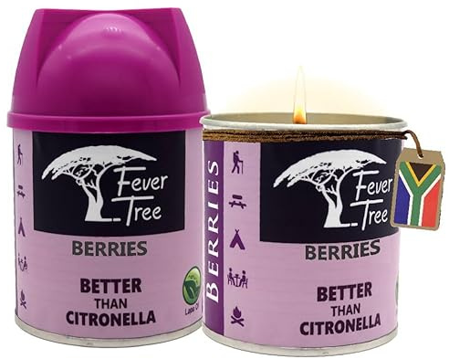 Candle Set - 2 x 230g Scented Candles, Better Than CITRONELLA, Long Burning, for Outdoor and Indoor use. 30 Hours Each, 60 Total Hours. (Berries)