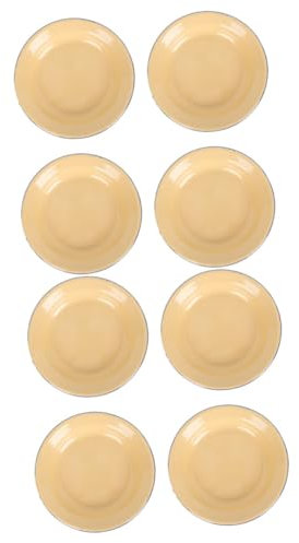 TOPBATHY 8 Pcs Emaille Teller Lippen Kleine Dekorative Obstsalatschalen Platten Kinder Teller Weiße Servierplatte Haushaltsnahrungsschale Für Party Runden Flachgerb Gelb