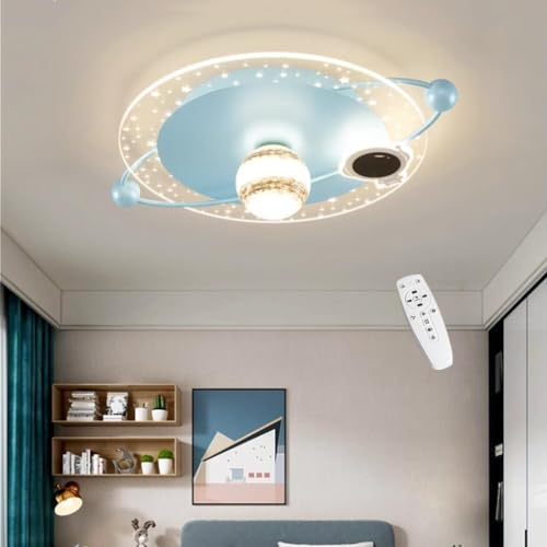 WJLL LED Deckenlampen Dimmbar Kinderzimmer Deckenleuchte Astronaut Nachtlicht 36W Kinderlampe Deckenbeleuchtung Jungen Mädchen Schlafzimmer Lampe Raumleuchten Kronleuchter Innen Decke Licht blue