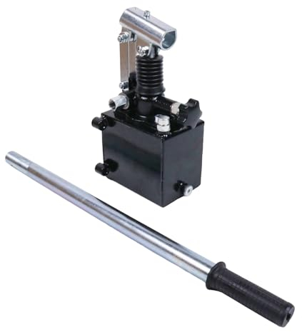 Chamixx 3/8 Zoll NPTF-Ports, einwirkende, handbetriebene Hydraulikpumpe mit 1,5 CID mit Entriegelungsknopf und 1 QRT-Tank-Handpumpe, 3600 PSI