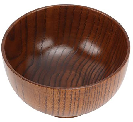Yctze Bol en Bois de Style Japonais Bol Japonais en Bois Bol en Bois Japonais Bol en Bois de Service Vaisselle Fordles Riz Soupe Trempette Salade Tazón Para Sopa Réutilisable