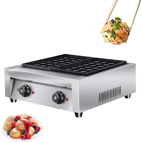 Kindevieft MáQuina PortáTil para Hacer Takoyaki, MáQuina EléCtrica para Hacer Takoyaki con 56 Orificios Suministros para El Hogar MáQuina para Hacer Takoyaki Donut Holes Y Cake Pops