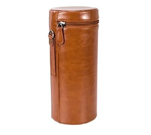 XIAOYIBAIHUOUK wasserdichte SLR-Kamera-Objektivtasche aus echtem Leder, Aufbewahrungstasche for Digitale Fotografie, Kamera-Objektivschutzbox, tragbarer Objektivtubus(Belt Style L-BN)