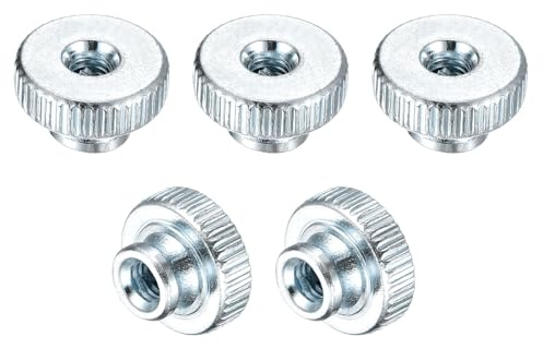 sourcing map Knurled Thumb Nuts,5Pcs M3x11x6mm Carbon Steel Knurled Nut | Blue White,Adjusting Round Knobs Fasteners Nuts,for 3D Printer Parts
