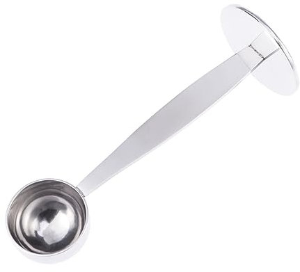 Cabilock Cuchara Medidora De Café De Acero Inoxidable 10 g Apisonador Integrado Para Espresso y Té, Herramienta Multifuncional Para Usuarios y Aficionados Del Café, Adecuado Para Casa y Cafetería