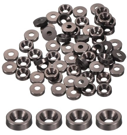 QUARKZMAN paquet de 60 Rondelles coniques M2 Rondelles coniques Gris titane | en aluminium anodisé pour vis RC/FPV/PC/Drone/Pièces de modèle d'accessoires mécaniques