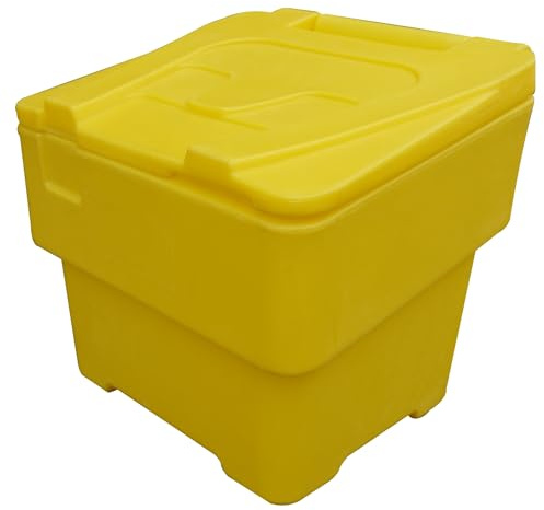 60L Yellow Grit Salt Bin Stackable Heavy Duty Containers 50 x 47 x 47.5