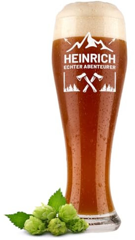 polar-effekt Verre à bière blanche 0,5 l avec gravure pour aventuriers – Cadeau d'anniversaire personnalisé – Verre à bière pour papa, amis et famille