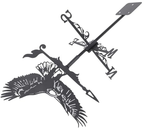 iplusmile Veleta del Águila Montaje De Techo De Veleta s para Exterior Paleta De Viento Estacas De Jardín Decorativas Decoraciones De Jardín De Halloween Retro Black Planchar