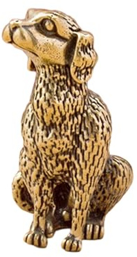 Gcljlmy Messing-Hundefigur, Hundestatue, Sammlerstück, Mini-Miniaturskulptur, Hundeornament, Miniatur-Hundeskulptur für Schlafzimmer, Teehaus