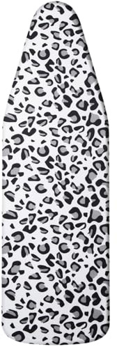 Bügelbrettbezug 130X45 Schwarzer Leopard Druck Klassischer Baumwollbezug,bügelbrettbezüge Für Dampfbügeleisen, Mit Eingebauter Hitzereflektion Mit Schnurbindung & Stretch-System
