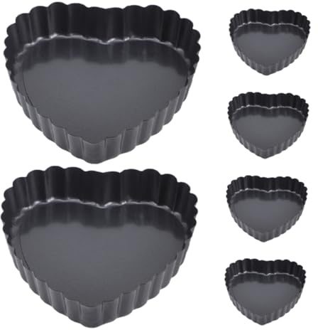 Mikikit 6 pezzi Teglie Mini per Crostatine Antiadente con Removibile Stampi per Torte e Quiche per Feste Matrimoni e Speciali