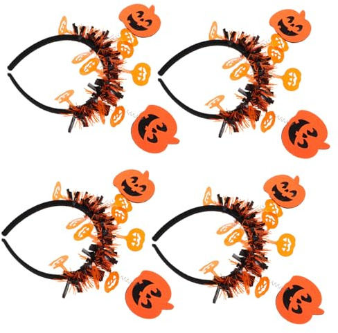 IMIKEYA 4pezzi Fascette Per Capelli Forma Di Zucca Per Halloween Accessori Per Capelli Per Donne e Ragazze Adatti Per Feste Di Halloween Cosplay e Fotografia