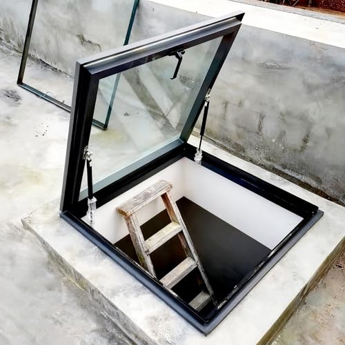 Trampilla de Suelo Ventana de acceso al techo,Personalizables Trampilla de Cubierta,claraboya de instalación de cubierta de ventilación manual,para invernaderos,sótanos,áticos