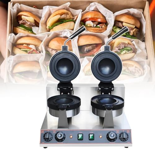 Macchina per hamburger, pressa elettrica, macchina per hamburger, panini, macchina per hamburger domestica, 1,3/2,4 kW, macchina per waffle elettrica commerciale, design girevole, A