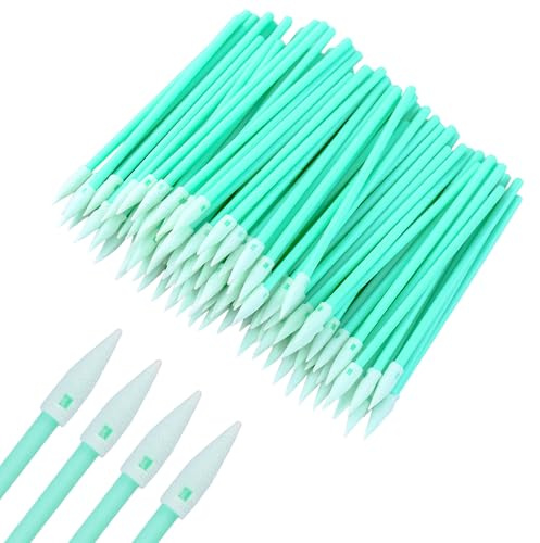 100 Piezas Bastoncillos Algodón Verdes Limpieza, Mini Bastoncillos Limpieza, Toallitas Limpieza Doble Capa,Aplicadores Bastoncillos Algodón,Cepillos Microaplicadores,Para Aplicación