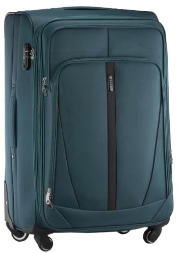 Diamond Großer Weichschalenkoffer XL 28 – Grün, Codura 1200D, 360° Rollen, Zahlenschloss, Erweiterbar, 88–108 L, Leicht & Robust