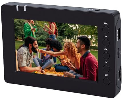 Jectse Registratore di Giochi con Scheda di Acquisizione Video 4K, Schermo HD da 5 Pollici con Altoparlante Integrato e Registrazione a un Tasto, Supporta Ingresso e unità USB per