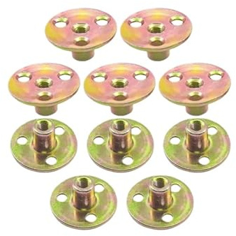 10 Tuercas En T De Metal Galvanizado Con Brida, Rosca Completa, Accesorios Hardware For Tornillos Derechos
