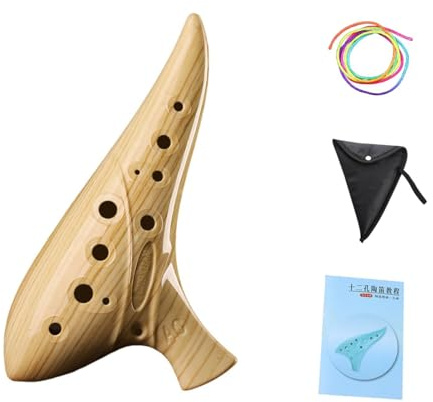 TWTCZOZ Ocarina di Musica, Elegante, Realizzata in Resina, Pratica E Ideale per Le Feste. Custodia Protettiva Inclusa. Ocarina per Adulti, Bambini E, Marrone