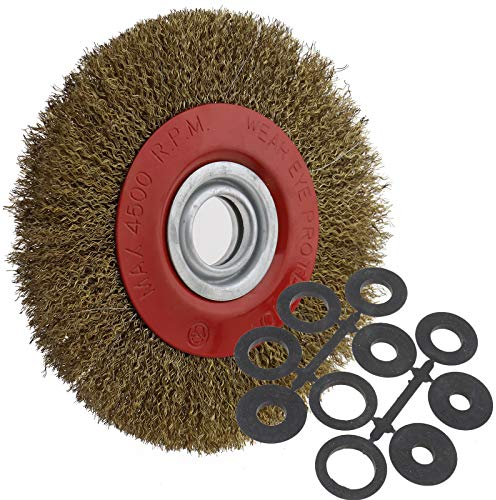 ENET 200mm 8 Roue de Polissage Brosse Acier Inoxydable Broyeur Remplacement pour Polonais et Anneaux Réducteurs