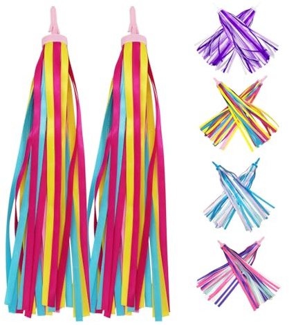 PLATT Lenkerfransen Streamer Bändchen für Kinderfahrrad,Kinder Roller Lenker Streamer Fahrrad Griffe Ribbon,1 Paar