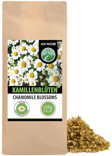 Alpi Nature Camomille Infusion 250g, Fleurs de Camomille Séchées, Thé en Vrac