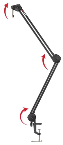 Gator Frameworks Deluxe Desk-Mounted Broadcast Microphone Boom Stand for Podcasts & Recording (GFWMICBCBM2000)