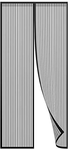 AMZERO Magnet Fliegengitter Balkontür, 100x220cm Insektenschutz Magnetvorhang Tür Ohne Bohren für Balkontür Wohnzimmer Terrassentür, Schwarz A