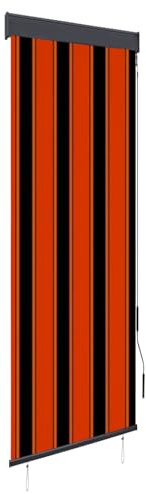 vidaXL Estor Enrollable de Exterior Persiana Toldo Vertical de Jardín Balcón Porche Pantallas de Privacidad Sombra 60x250cm Naranja y Marrón