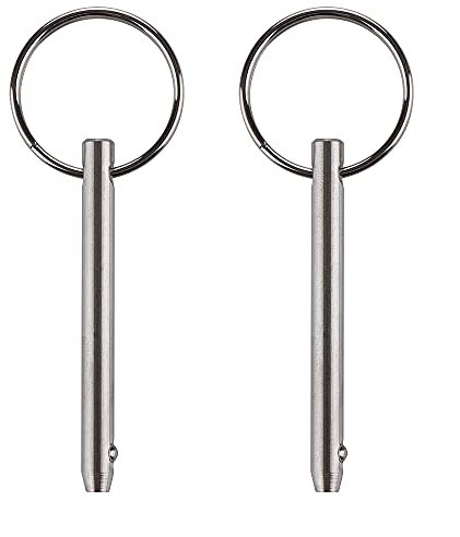 2 Stück Schnellspannstifte, Durchmesser 4,8 mm, Gesamtlänge 51 mm, nutzbare Länge 38 mm, Voller 316er Edelstahl, Bimini-Stift, Marine Hardware