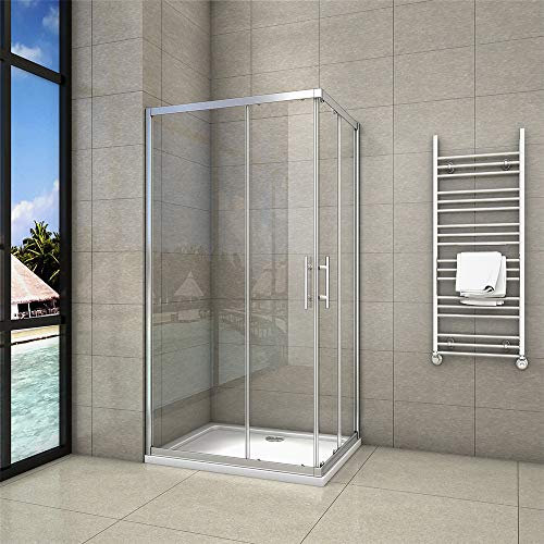 1200x760x1850mm Sliding Doors Corner Entry Shower Enclosure Glass Screen Cubicles