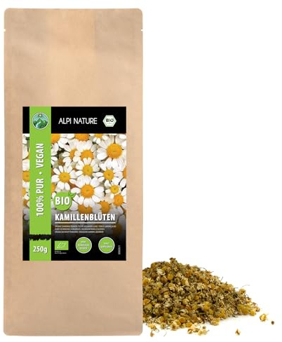 Alpi Nature Organic Chamomile Tea 250g 8.8 oz, Dried Chamomile Flowers Premium Quality, Loose Tea