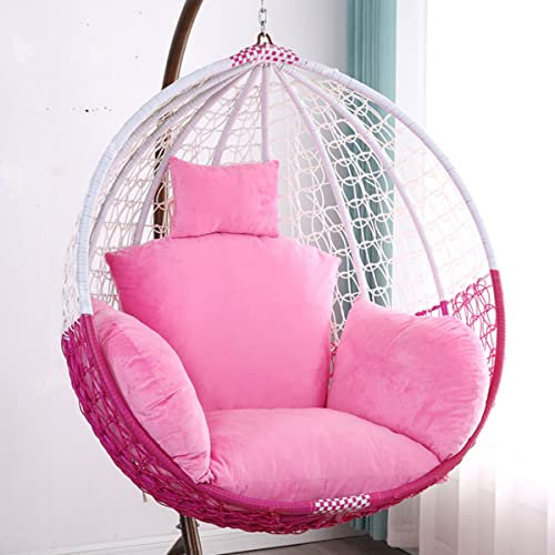 SRHWBF Hängeschaukel Sitzkissen Waschbar Hängekörbe Stuhlkissen,Swing Hängender Korb Sitzkissen Rückenkissen (Ohne Hängesessel) (Pink)