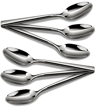 CAMRI Teaspoons Set of 6 - Stainless Steel Tea Spoons 6, Tea Spoon for Coffee & Dessert, 5.3 inches, Heavy Duty, Dishwasher Safe, Spoon Set for Home Kitchen & Restaurant (C37 - Pack of 6)