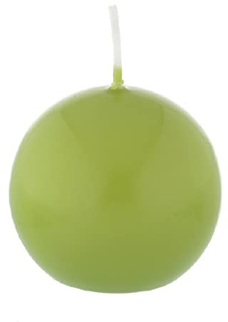Kugelkerzen Limone Grün, Ø 50 mm, 16 Stück, dt. Kerzen in RAL Kerzenqualität, Kein rußen und Tropfen