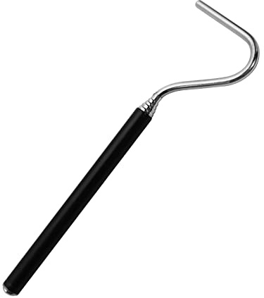 CONSIO Gancho retráctil para reptiles, mini gancho portátil de serpiente plegable de acero inoxidable pinzas de serpiente y gancho de serpiente y reptil, herramienta de manejo de serpiente retráctil