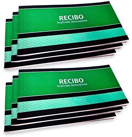 Acan Tradineur – Pack de 6 talonarios de recibos con hojas autocopiativas - Formato horizontal - Flexible y resistente - 11 x 21 cm