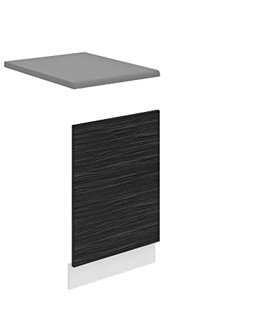 Belini Frontale Lavastoviglie PO. Frontale per Lavastoviglie Larghezza 45 cm Pannello frontale per Lavastoviglie senza maniglia, Ebano Reale
