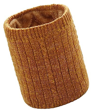 ihreesy Damen Herren Loop Winterschal Warme, Feinstrick Loopschal Strickschal Fleece Winterkreisschal Gefüttertem Nackenwärmer Weiche Halstuch Winddichte Schlauchschal Rundschal,Gelb